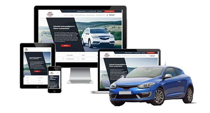 Ankaufseite mobil – Autoankauf Tengen mit rotem PKW